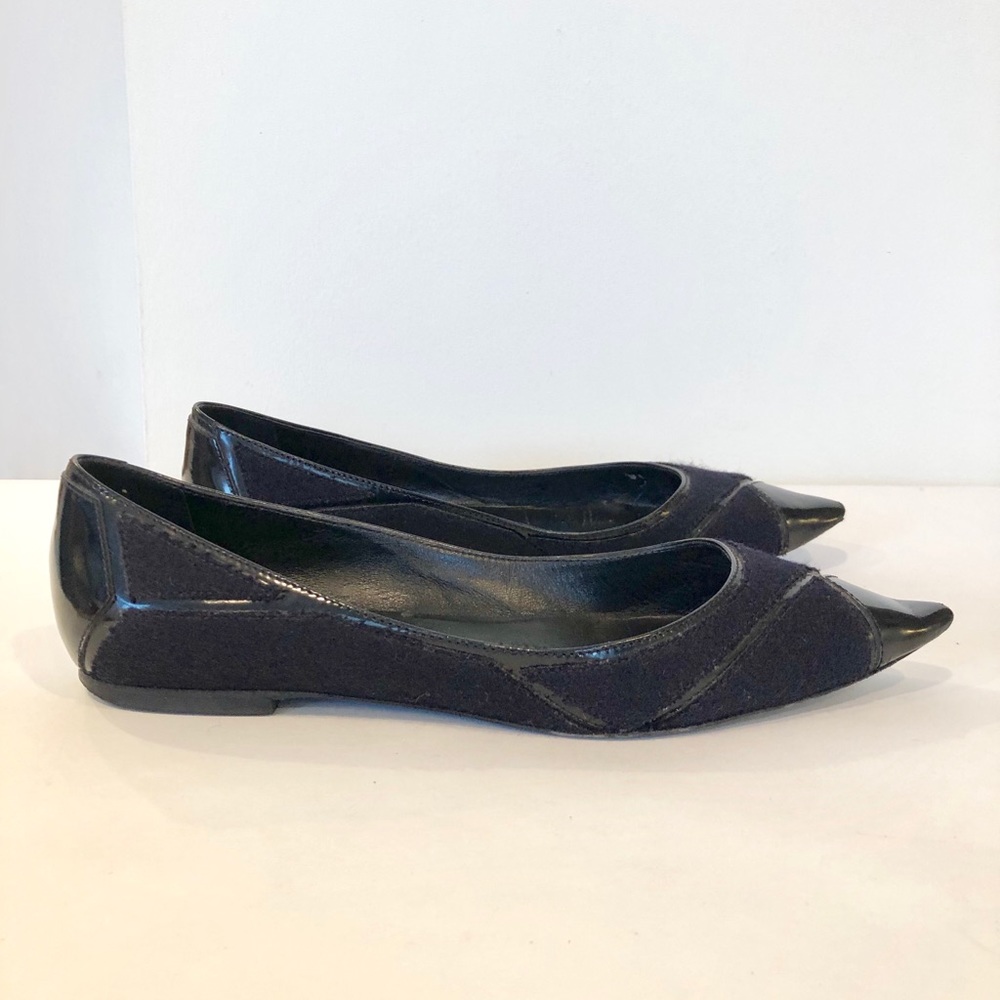 Roger Vivier black mixed fabric flats